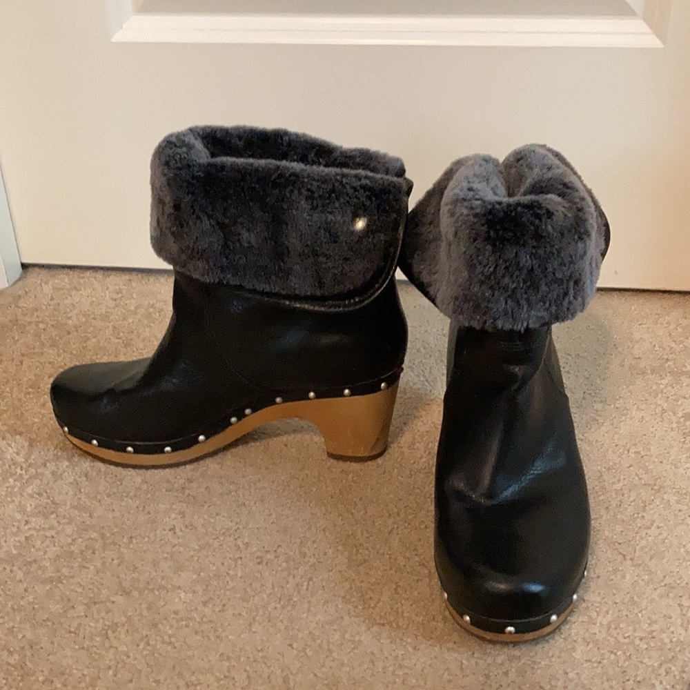 Ugg leather and wood boots